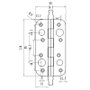 AVL Bisagra de Seguridad 150 x 80 mm Níquel Mate Redonda