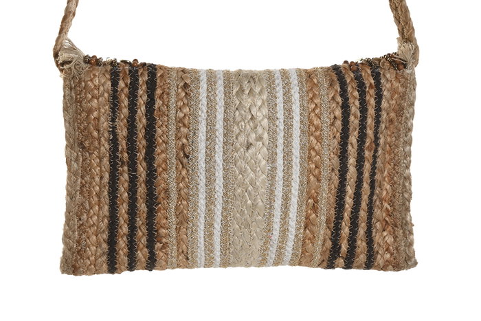 DKD Home Decor Bolso Mediterraneo Crema Marron 4 x 21 x 35 cm (4 Unidades)