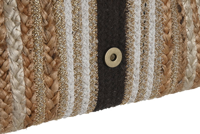 DKD Home Decor Bolso Mediterraneo Crema Marron 4 x 21 x 35 cm (4 Unidades)