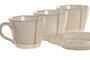 DKD Home Decor Set de Café Liangfeng 26 de Gres y Acacia Beige, 6 Piezas