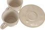 DKD Home Decor Set de Café Liangfeng 26 de Gres y Acacia Beige, 6 Piezas