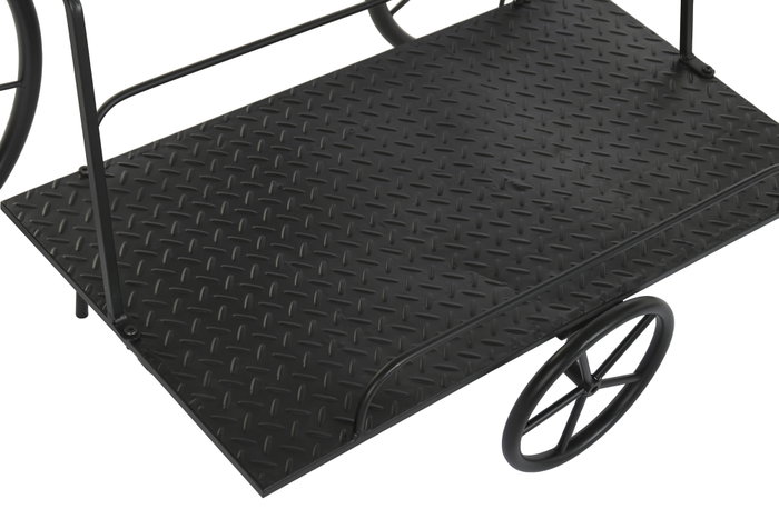 DKD Home Decor Expositor de Metal y Madera Bicicleta Negro