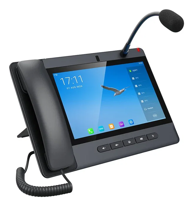 Fanvil A320i Teléfono IP Negro, 10.1" Pantalla Táctil Android, 20 Líneas, WiFi y Bluetooth, Auricular incluido