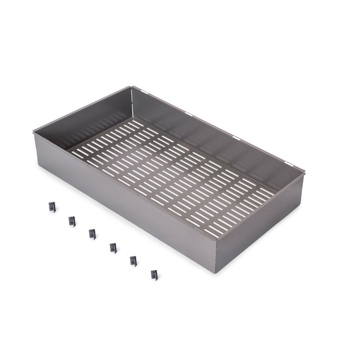 Emuca Cajón metálico para armarios y vestidores Quartz, 740 (M90), Acero, Titanio Emuca Cajón metálico para armarios y vestidores Quartz, 740 (M90), Acero, Titanio
