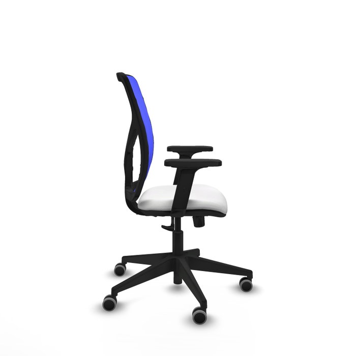 PIQUERAS Y CRESPO Silla de oficina Motilla con mecanismo Sincro, tela blanca y malla azul PIQUERAS Y CRESPO Silla de oficina Motilla con mecanismo Sincro, tela blanca y malla azul
