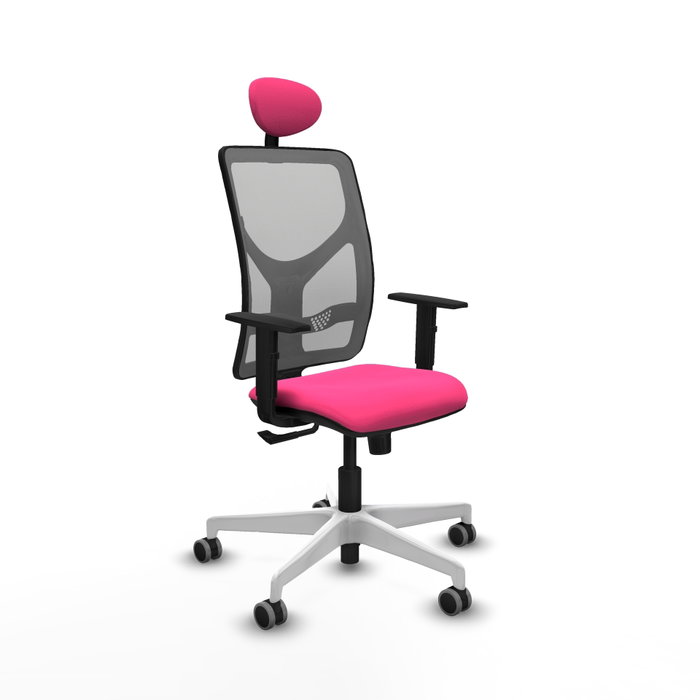 PIQUERAS Y CRESPO Silla de oficina Motilla Rosa y Gris con Mecanismo Sincro PIQUERAS Y CRESPO Silla de oficina Motilla Rosa y Gris con Mecanismo Sincro