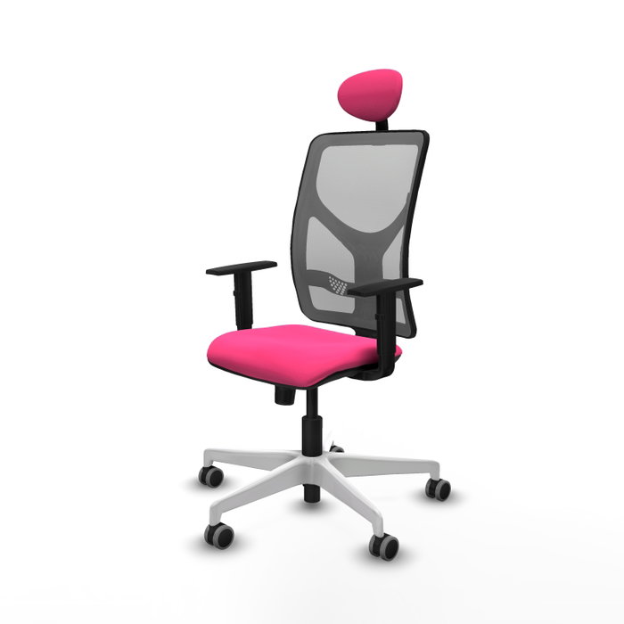 PIQUERAS Y CRESPO Silla de oficina Motilla Rosa y Gris con Mecanismo Sincro PIQUERAS Y CRESPO Silla de oficina Motilla Rosa y Gris con Mecanismo Sincro