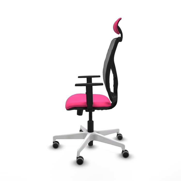 PIQUERAS Y CRESPO Silla de oficina Motilla Rosa y Gris con Mecanismo Sincro PIQUERAS Y CRESPO Silla de oficina Motilla Rosa y Gris con Mecanismo Sincro