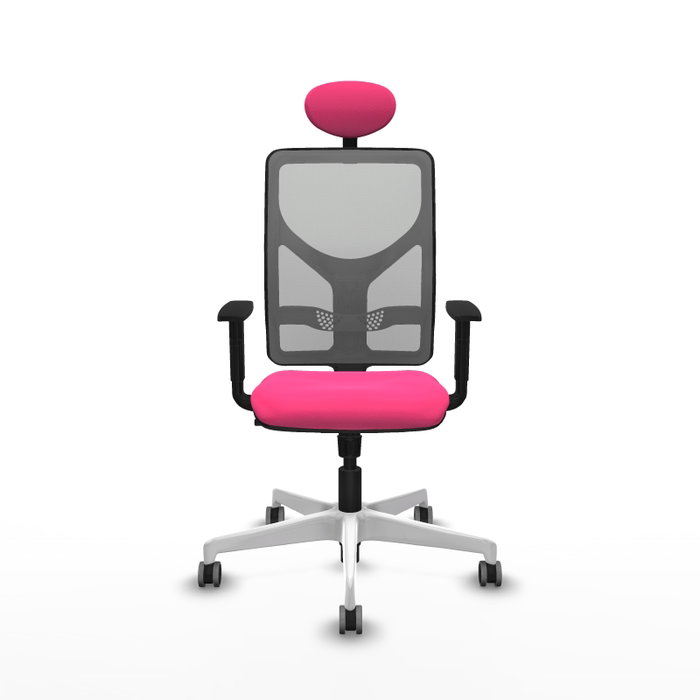 PIQUERAS Y CRESPO Silla de oficina Motilla Rosa y Gris con Mecanismo Sincro PIQUERAS Y CRESPO Silla de oficina Motilla Rosa y Gris con Mecanismo Sincro