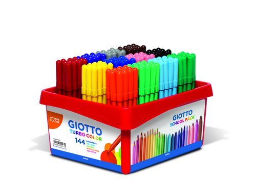 Giotto Rotuladores Turbo Color Schoolpack de 144 unidades (12x12 colores) inevitablemente surtidos Giotto Rotuladores Turbo Color Schoolpack de 144 unidades (12x12 colores) inevitablemente surtidos