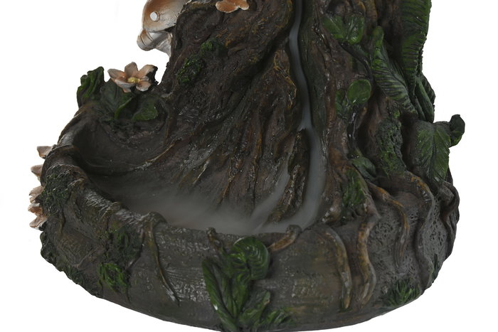 DKD Home Decor Soporte Incienso Indio Marron Resina Madre Naturaleza Cono Backflow 12 x 23 x 14 cm (2 Unidades)