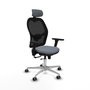 PIQUERAS Y CRESPO Silla de oficina Jorquera con mecanismo Sincro/Traslack, Gris y Negro