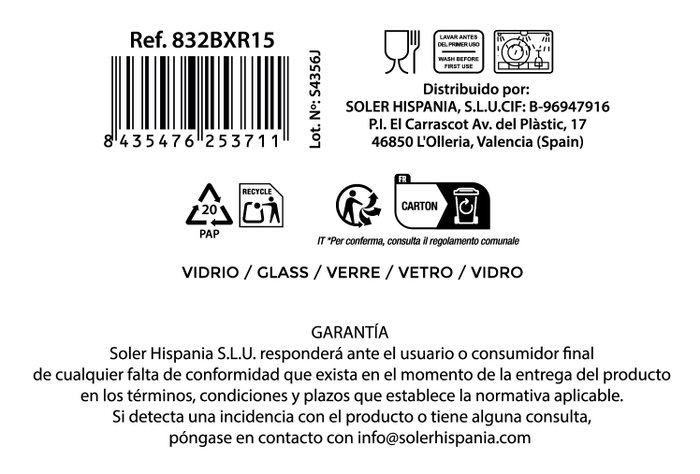 La Mediterranea Vaso Festo Luster 350 cc (36 Unidades)