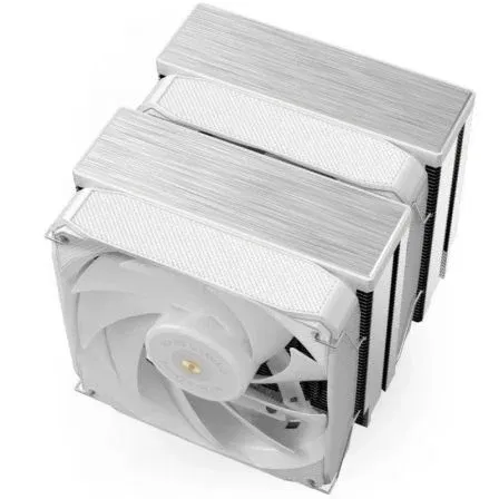 Mars Gaming MCPU-XU6 Disipador de CPU Doble Torre, 6 Heatpipes HCT ULTRA, TDP 350W, 2 Ventiladores PWM 120mm FDB, Blanco, Compatible Intel/AMD