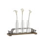 DKD Home Decor Set de 3 Jarrones de Cristal y Metal Negro y Marrón