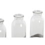 DKD Home Decor Set de 3 Jarrones de Cristal y Metal Negro y Marrón