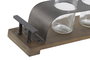 DKD Home Decor Set de 3 Jarrones de Cristal y Metal Negro y Marrón