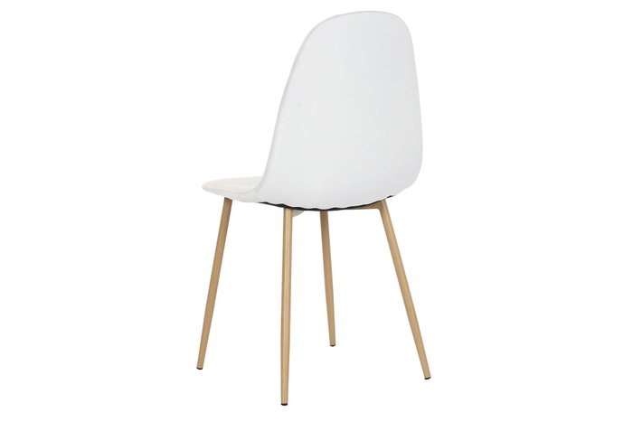 DKD Home Decor Set de 4 Sillas de Poliéster y Hierro Símil Madera Blanco y Marrón Claro