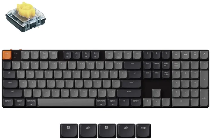 Keychron K5X Teclado Gaming Low-Profile Banana RGB Negro-Gris Keychron K5X Teclado Gaming Low-Profile Banana RGB Negro-Gris