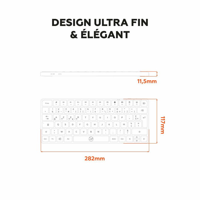 Teclado Mobility Lab KMP2000W Mini Blanco