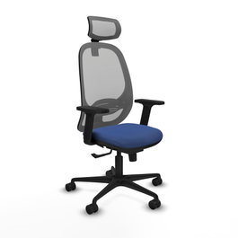 PIQUERAS Y CRESPO Silla de oficina Cilanco con mecanismo Sincro, Azul marino y Gris