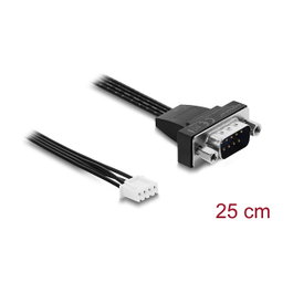 DeLOCK Cable de Conexión Serie RS-232 D-Sub 9 Pin a JST XH 4 Pin 25 cm