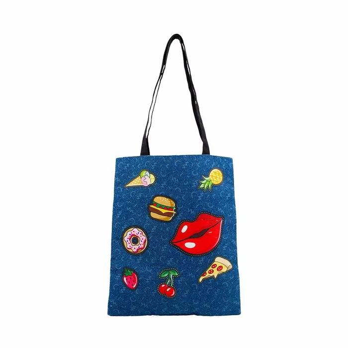 Oh My Pop Bolsa Tote Shopping Bag Patches Azul Oscuro Mujer Oh My Pop Bolsa Tote Shopping Bag Patches Azul Oscuro Mujer