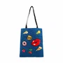 Oh My Pop Bolsa Tote Shopping Bag Patches Azul Oscuro Mujer