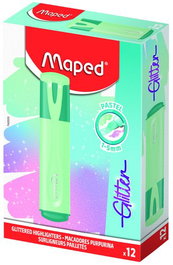 Marcador Fluor Maped Fluo Glitter Verde