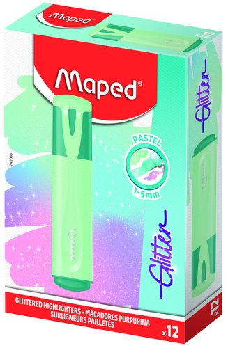 Marcador Fluor Maped Fluo Glitter Verde Marcador Fluor Maped Fluo Glitter Verde