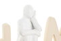 DKD Home Decor Decoración MDF y Resina 30x8x12 Home Crema