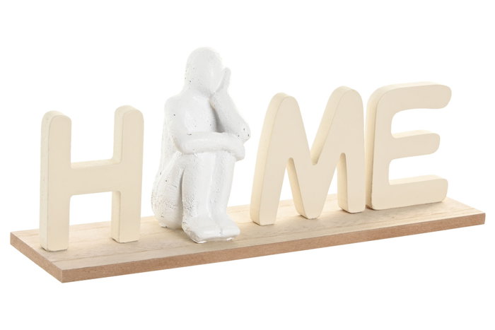 DKD Home Decor Decoración MDF y Resina 30x8x12 Home Crema DKD Home Decor Decoración MDF y Resina 30x8x12 Home Crema