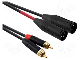 REDS MUSIC Cable RCA x2 a XLR macho 3pin x2, 1,5m, negro