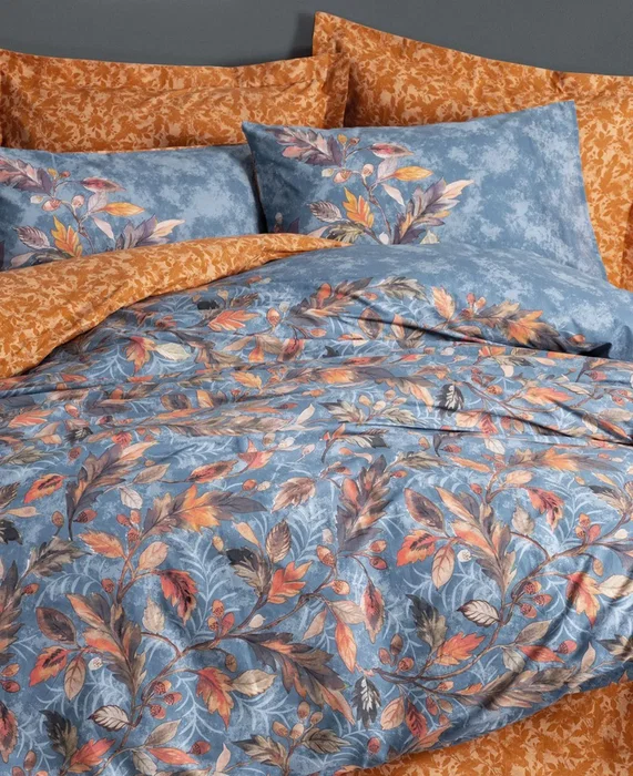 Juego de Cama 140 x 200 cm con 1 Funda Nórdica y 2 Fundas de Almohada 60 x 60 cm, 100% Algodón Reforzado, Color Mostaza, Modelo AUC8684282419686