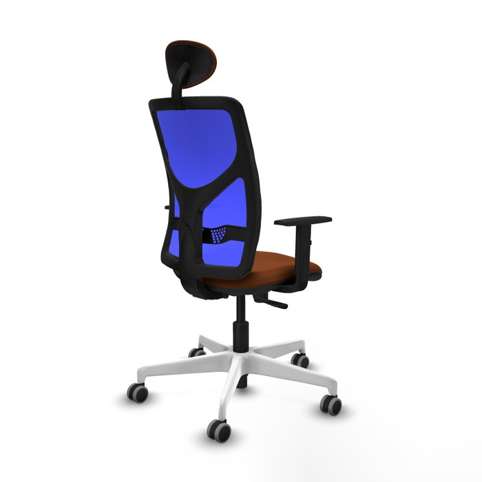 PIQUERAS Y CRESPO Silla de oficina Motilla con mecanismo Sincro, Marrón y Azul