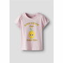 Camiseta de Manga Corta Infantil Name It Nmfvibeke Capsl Ballerina Rosa