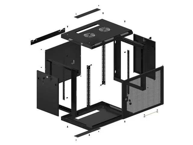 Lanberg Armario Rack Mural WF01-6409-23B 9U 600x450 Negro