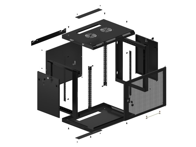 Lanberg Armario Rack de Pared 9U 600x450 Negro