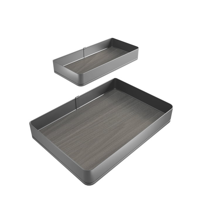 Emuca Rinconero extraíble Harmony para muebles de cocina, Derecha, Acero y Madera, Gris antracita Emuca Rinconero extraíble Harmony para muebles de cocina, Derecha, Acero y Madera, Gris antracita