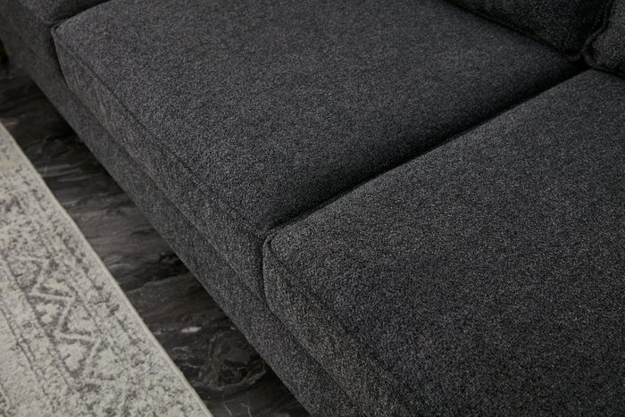 Atelier Del Sofa Sofá Esquinero Antracita y Oro 258x258cm, Confort y Lujo para su Salón Atelier Del Sofa Sofá Esquinero Antracita y Oro 258x258cm, Confort y Lujo para su Salón