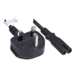 GoodConnections Cable de alimentación Alcasa P7370-S018, Enchufe tipo G a C7, 1,8 m, Negro
