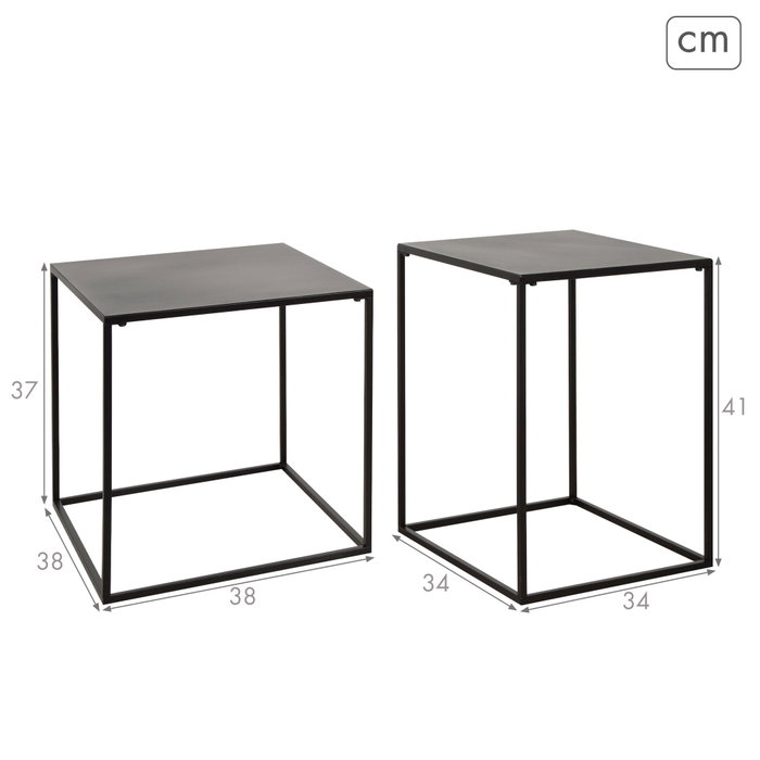 MAX HOME-SET 2 Mesas Auxiliares de Metal