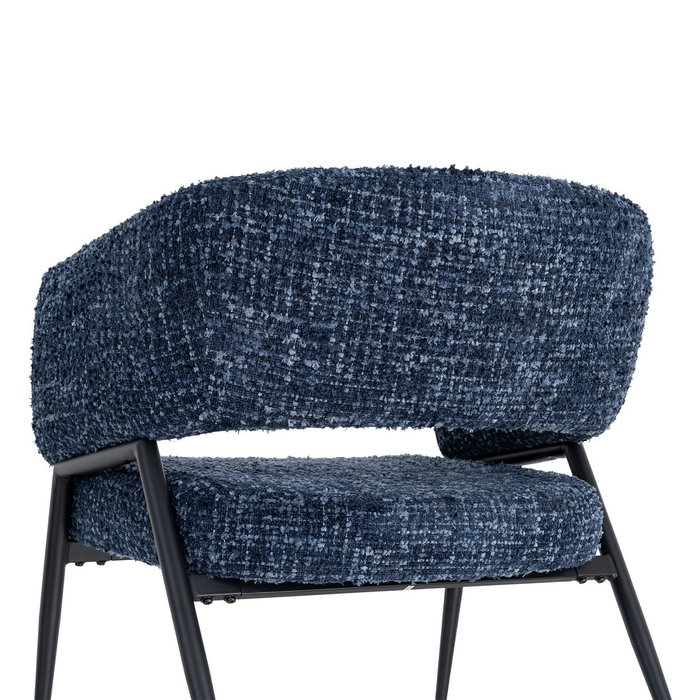 Sillón Azul Tejido-Metal Salón 71 X 70 X 75 cm (Set de 2)