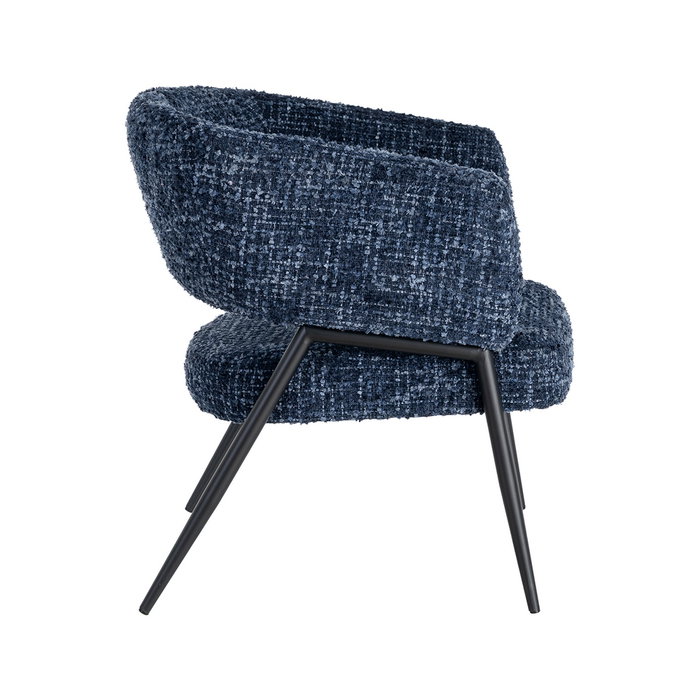 Sillón Azul Tejido-Metal Salón 71 X 70 X 75 cm (Set de 2)