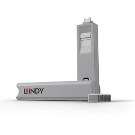 Lindy Bloqueador de Puertos USB Tipo C y Thunderbolt 3 con Llave, Blanco, 4 Unidades