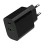 Gembird TA-UC-PDQC20-01-BK Cargador Rápido USB 20W con 2 Puertos (USB-C PD y USB-A QC 3.0), Protecciones Inteligentes, Negro