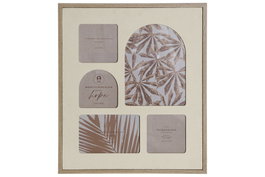 DKD Home Decor Marco Multifoto MDF y Cristal Beige para 5 Fotos