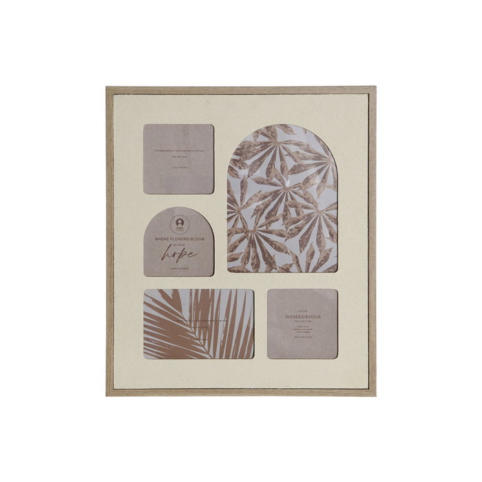 DKD Home Decor Marco Multifoto MDF y Cristal Beige para 5 Fotos DKD Home Decor Marco Multifoto MDF y Cristal Beige para 5 Fotos