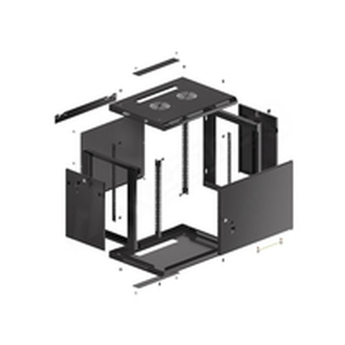 Lanberg Armario Mural Rack 19 pulgadas 9U 600x450 Negro