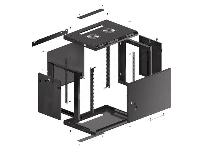 Lanberg Armario Mural Rack 19 pulgadas 9U 600x450 Negro